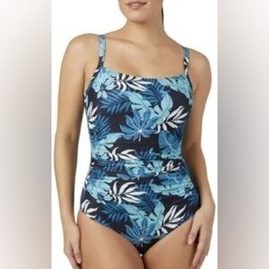 32 Degrees Cool Size S Floral Ruching Detail One Piece Swimsuit. New With Tags